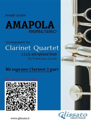 cover image of Bb Clarinet 2 part of "Amapola" for Clarinet Quartet